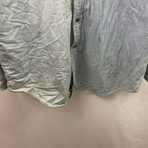 Vtg Eddie Bauer Blue Jean Sz L Button Up Shirt - Picture 12 of 13